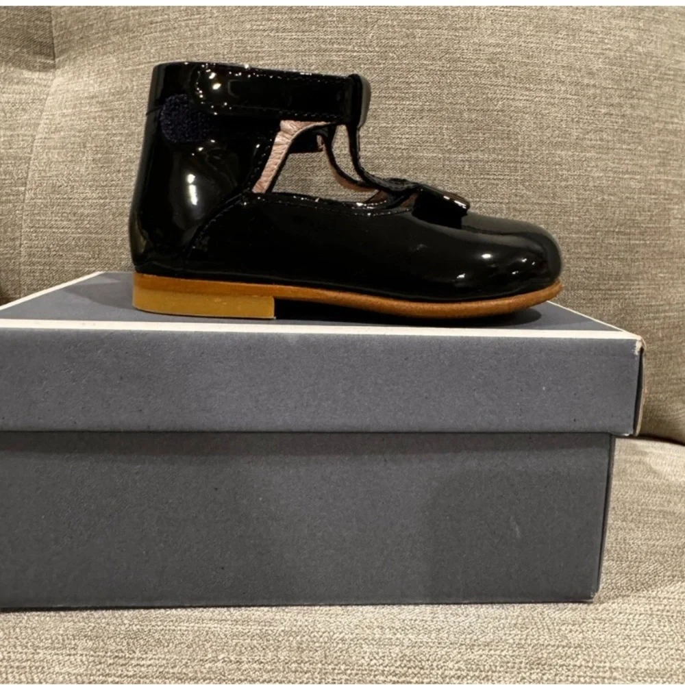 Jacadi Puce T Bar Mary Jane Dress Shoes - Picture 2 of 5